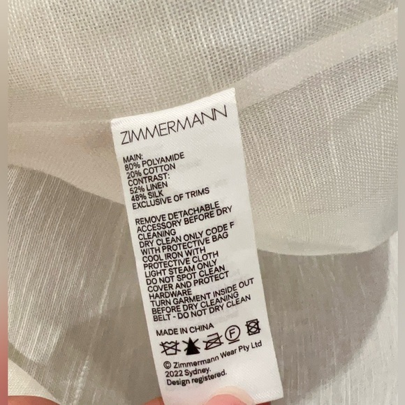 AU2 Zimmermann High Tide Tuxedo Mini Dress - Picture 15 of 15